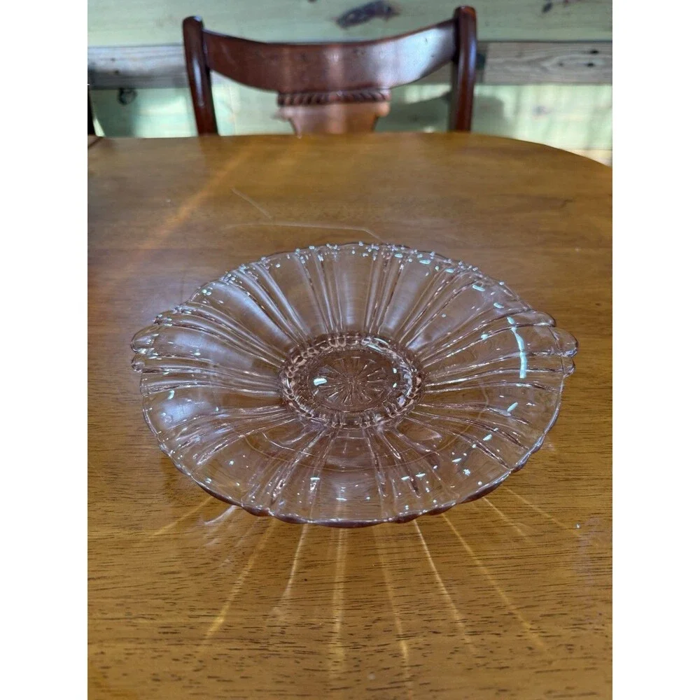 Vintage Pink Depression Glass Candy Dish / Mint Tray, 